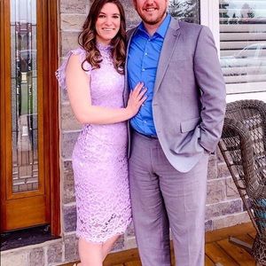 Lace fitted midi dress